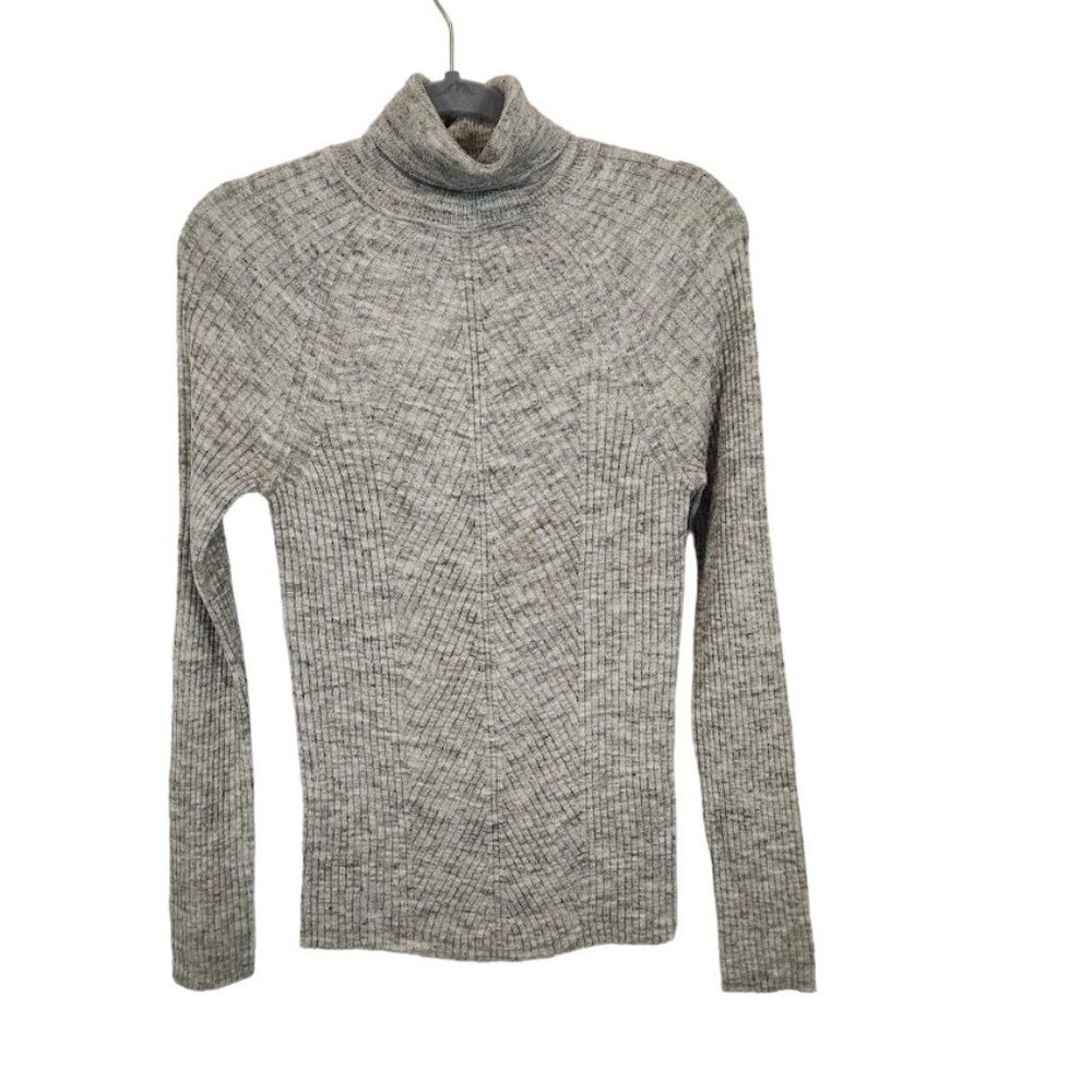 Brave Soul Knit Rollneck Sweater‎ in Marled Gray - Size Medium